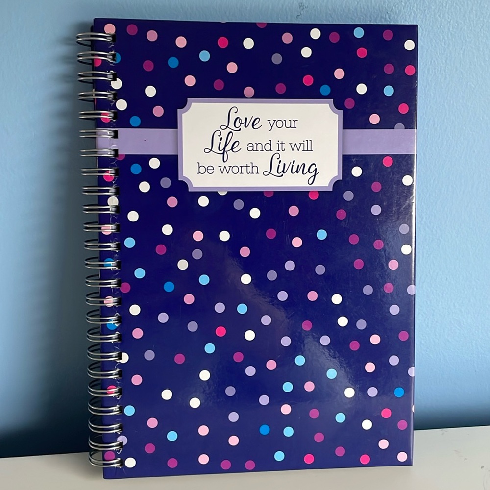 5.8 x 8.2 purple notebook.